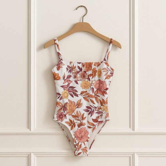 NEW Azura Australia Amor Pintuck Pleating Square Neck One Piece Swimsuit NWT - Picture 1 of 7